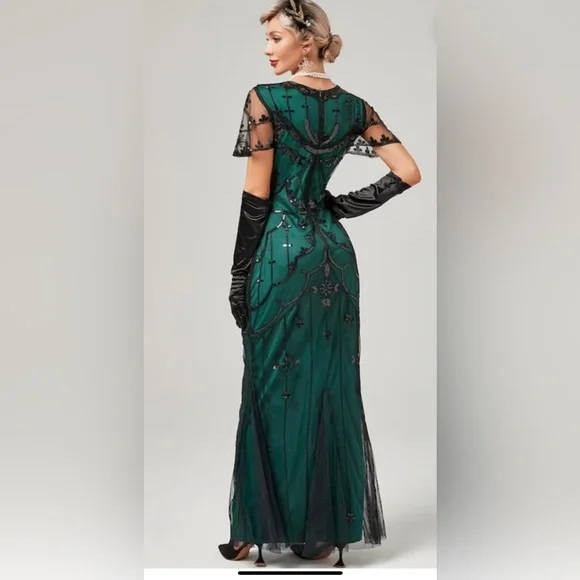 Gorgeous flapper style dress size Large - Picture 2 of 3